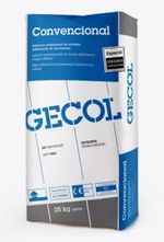 Adhesivo cementoso, GECOL Convencional. Blanco. Saco 25 kg